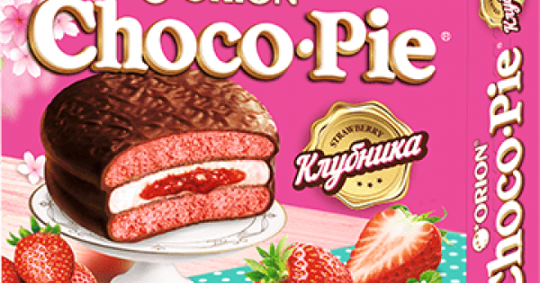 苺 Orion Choco-pie cookies with strawberry jam buy with delivery in